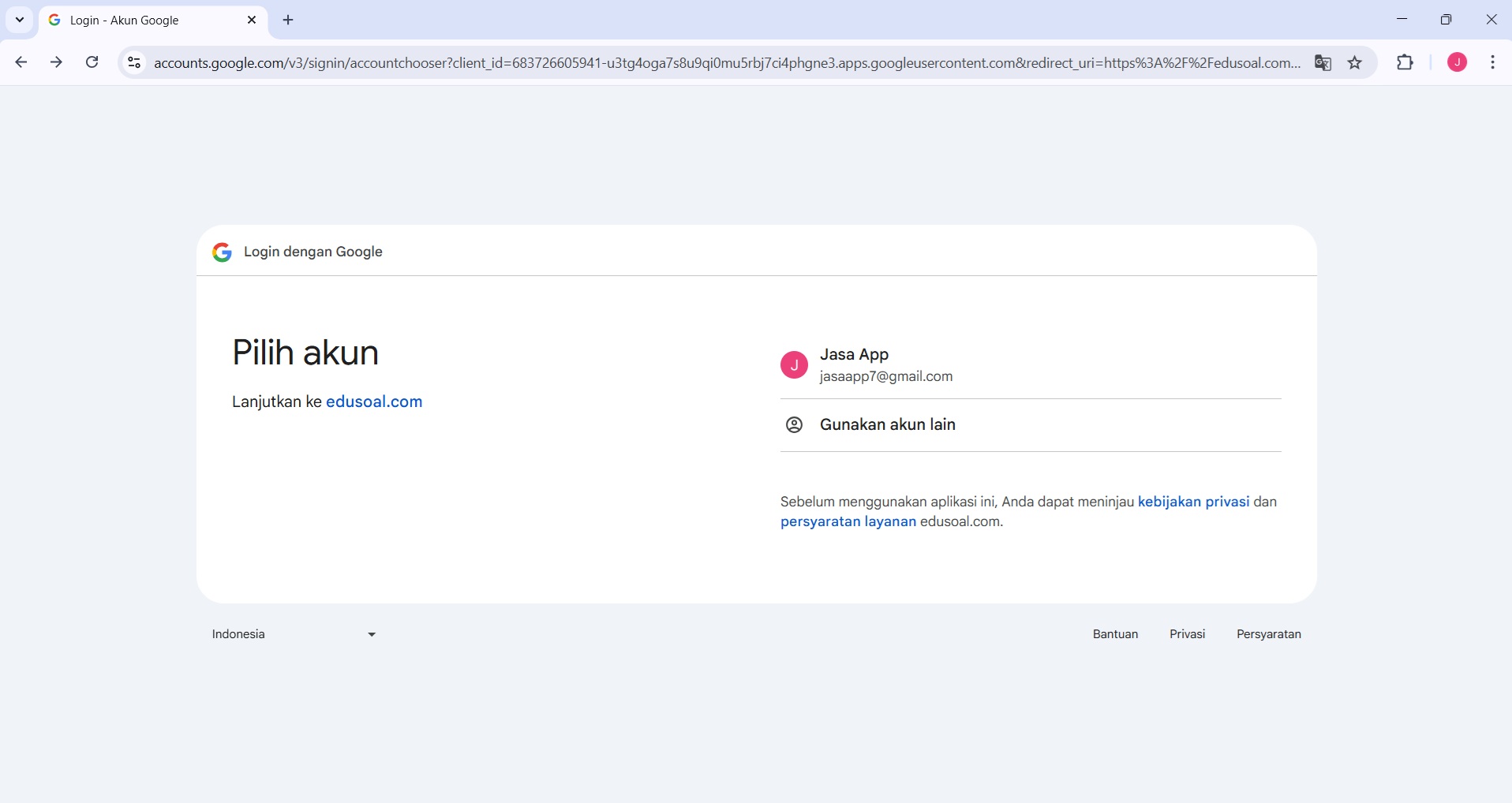Email verifikasi EduSoal